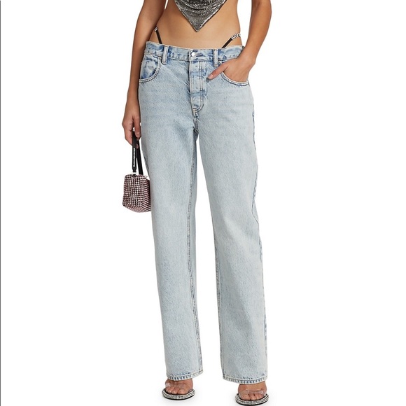 Worn once Alexander Wang rhinestone embellished bikini strap thong jeans - Picture 2 of 6